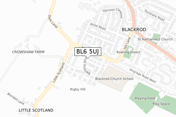 BL6 5UJ map - large scale - OS Open Zoomstack (Ordnance Survey)