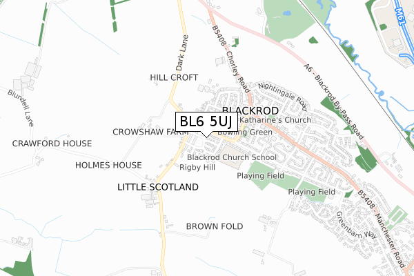 BL6 5UJ map - small scale - OS Open Zoomstack (Ordnance Survey)