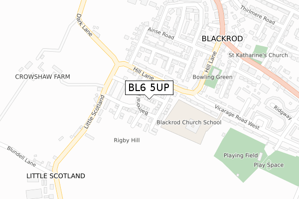 BL6 5UP map - large scale - OS Open Zoomstack (Ordnance Survey)