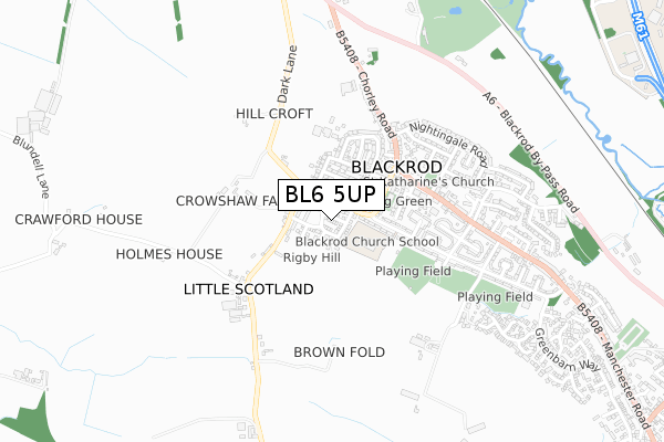 BL6 5UP map - small scale - OS Open Zoomstack (Ordnance Survey)