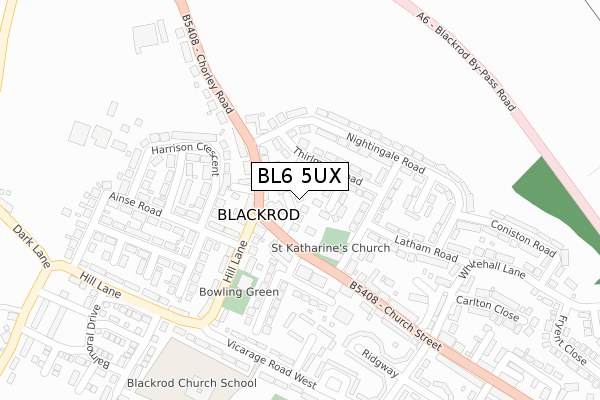 BL6 5UX map - large scale - OS Open Zoomstack (Ordnance Survey)