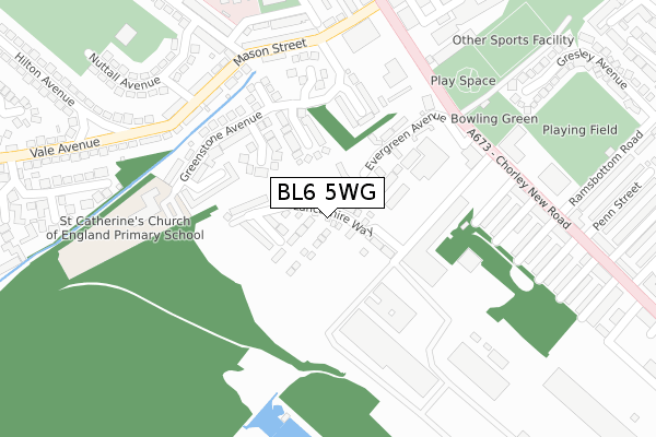 BL6 5WG map - large scale - OS Open Zoomstack (Ordnance Survey)