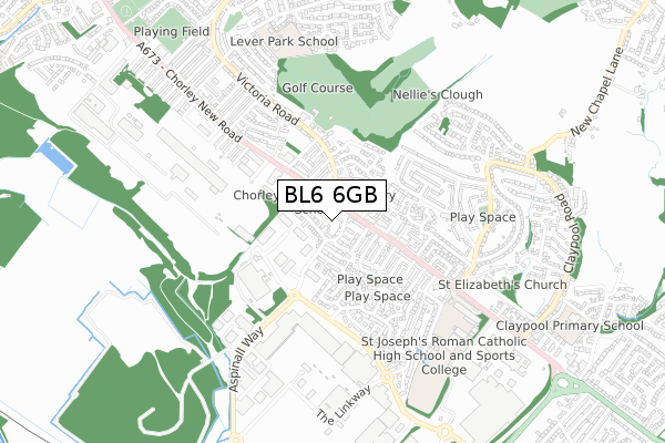 BL6 6GB map - small scale - OS Open Zoomstack (Ordnance Survey)