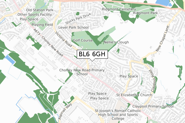 BL6 6GH map - small scale - OS Open Zoomstack (Ordnance Survey)