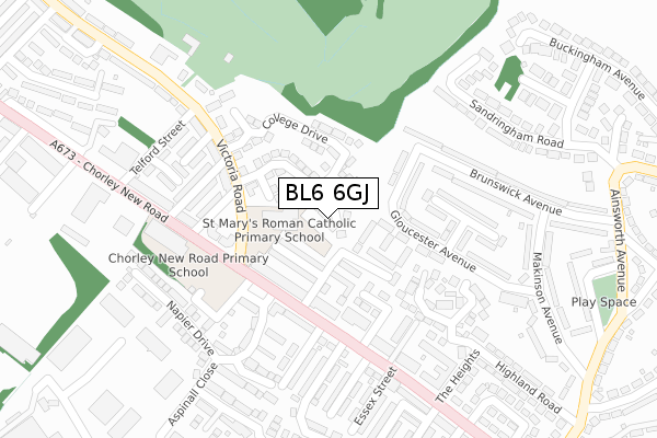 BL6 6GJ map - large scale - OS Open Zoomstack (Ordnance Survey)