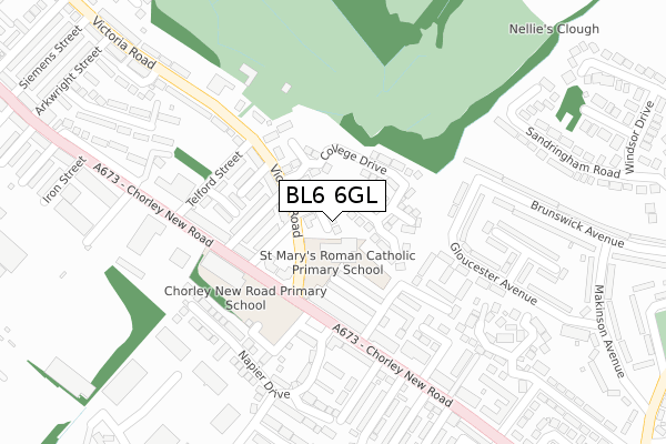 BL6 6GL map - large scale - OS Open Zoomstack (Ordnance Survey)