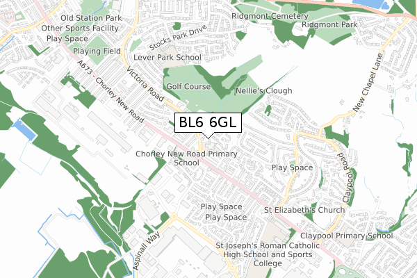 BL6 6GL map - small scale - OS Open Zoomstack (Ordnance Survey)