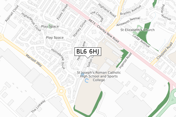 BL6 6HJ map - large scale - OS Open Zoomstack (Ordnance Survey)