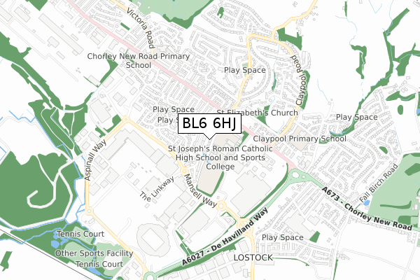 BL6 6HJ map - small scale - OS Open Zoomstack (Ordnance Survey)