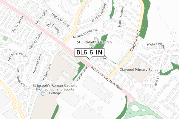 BL6 6HN map - large scale - OS Open Zoomstack (Ordnance Survey)