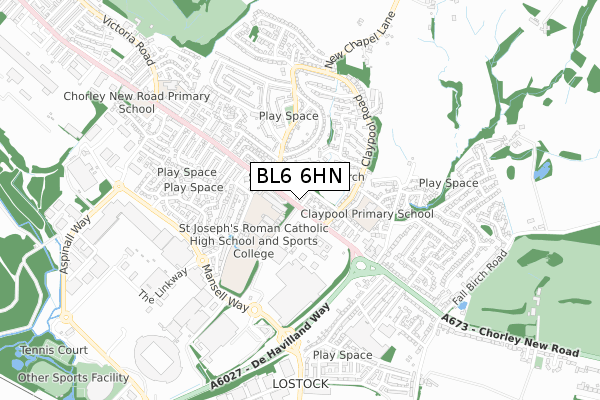 BL6 6HN map - small scale - OS Open Zoomstack (Ordnance Survey)