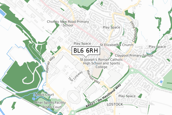 BL6 6RH map - small scale - OS Open Zoomstack (Ordnance Survey)