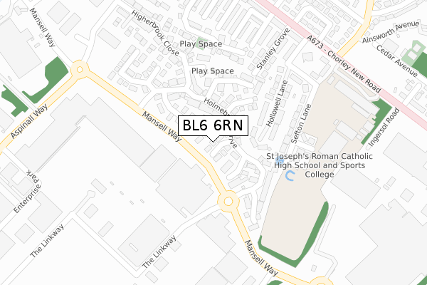 BL6 6RN map - large scale - OS Open Zoomstack (Ordnance Survey)