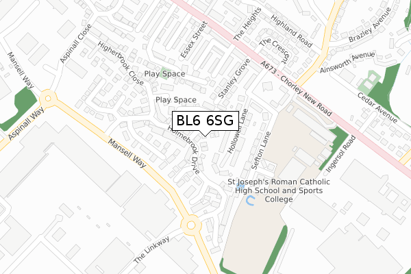 BL6 6SG map - large scale - OS Open Zoomstack (Ordnance Survey)