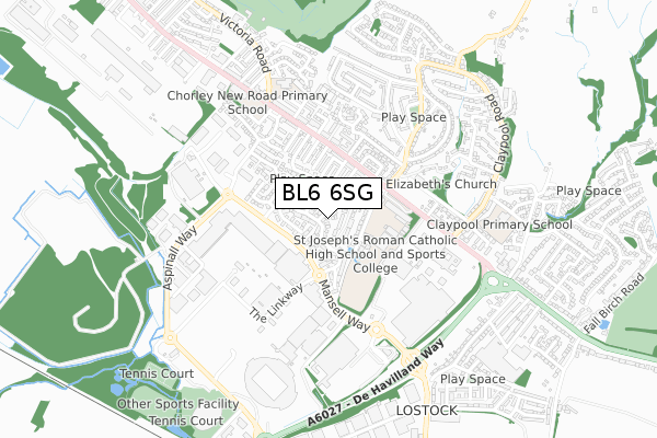 BL6 6SG map - small scale - OS Open Zoomstack (Ordnance Survey)