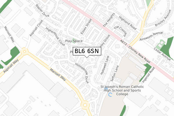 BL6 6SN map - large scale - OS Open Zoomstack (Ordnance Survey)