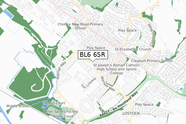 BL6 6SR map - small scale - OS Open Zoomstack (Ordnance Survey)