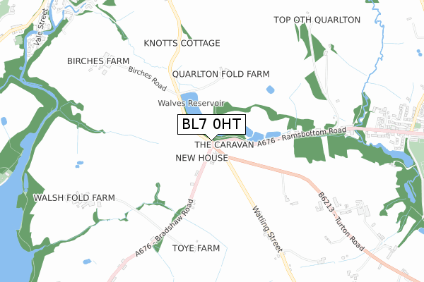 BL7 0HT map - small scale - OS Open Zoomstack (Ordnance Survey)