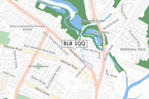 BL8 1QQ map - large scale - OS Open Zoomstack (Ordnance Survey)