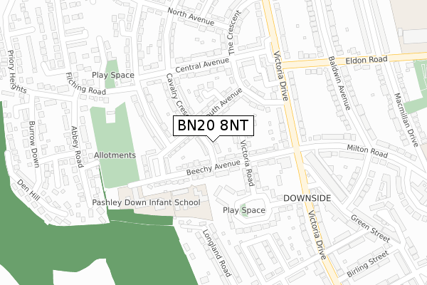 BN20 8NT map - large scale - OS Open Zoomstack (Ordnance Survey)