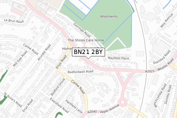 BN21 2BY map - large scale - OS Open Zoomstack (Ordnance Survey)