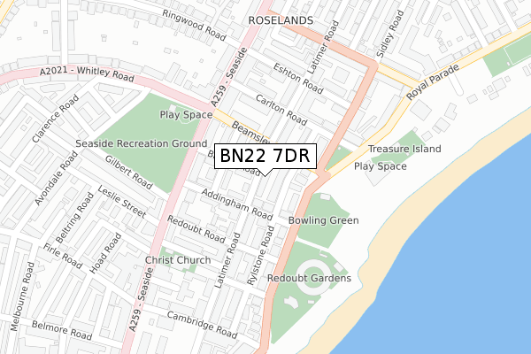 BN22 7DR map - large scale - OS Open Zoomstack (Ordnance Survey)