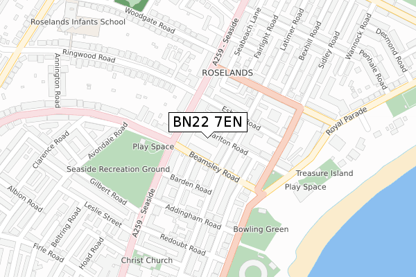 BN22 7EN map - large scale - OS Open Zoomstack (Ordnance Survey)