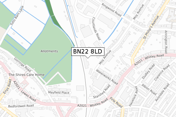 BN22 8LD map - large scale - OS Open Zoomstack (Ordnance Survey)