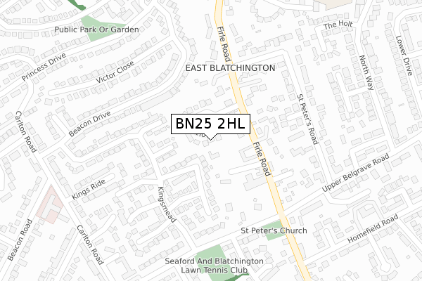 BN25 2HL map - large scale - OS Open Zoomstack (Ordnance Survey)