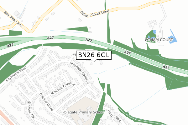 BN26 6GL map - large scale - OS Open Zoomstack (Ordnance Survey)