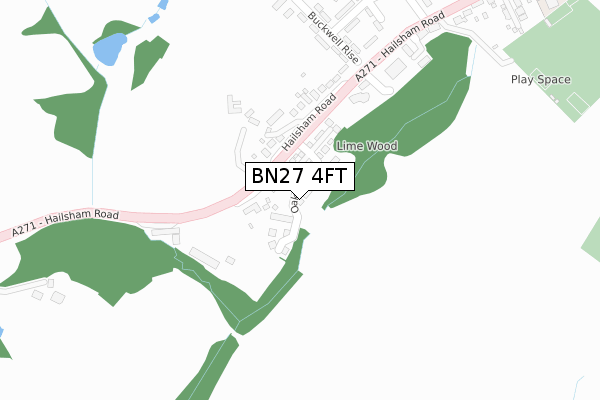 BN27 4FT map - large scale - OS Open Zoomstack (Ordnance Survey)