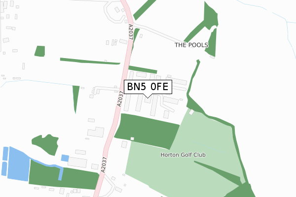 BN5 0FE map - large scale - OS Open Zoomstack (Ordnance Survey)