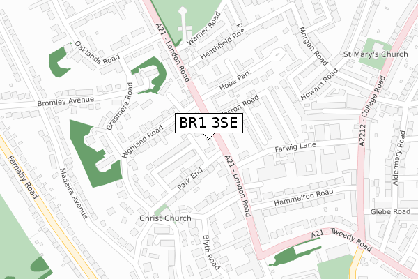 BR1 3SE map - large scale - OS Open Zoomstack (Ordnance Survey)