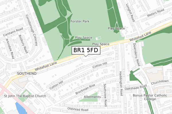 BR1 5FD map - large scale - OS Open Zoomstack (Ordnance Survey)