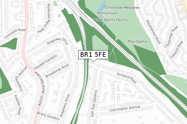 BR1 5FE map - large scale - OS Open Zoomstack (Ordnance Survey)