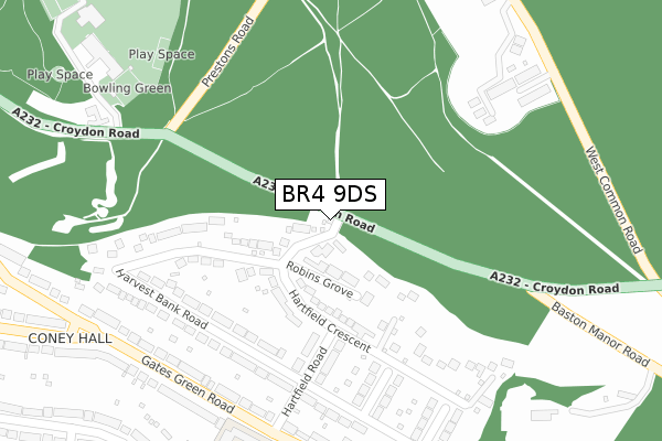 BR4 9DS map - large scale - OS Open Zoomstack (Ordnance Survey)