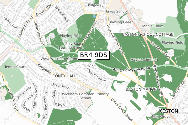 BR4 9DS map - small scale - OS Open Zoomstack (Ordnance Survey)