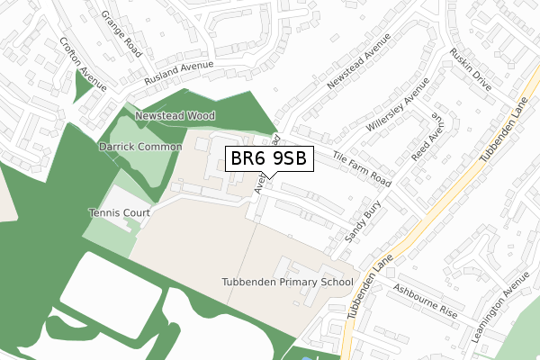 BR6 9SB map - large scale - OS Open Zoomstack (Ordnance Survey)