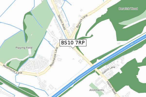 BS10 7RP map - large scale - OS Open Zoomstack (Ordnance Survey)