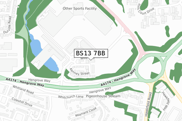 BS13 7BB map - large scale - OS Open Zoomstack (Ordnance Survey)