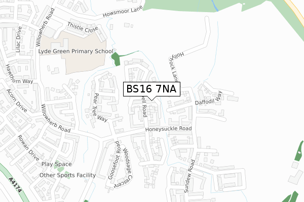 BS16 7NA map - large scale - OS Open Zoomstack (Ordnance Survey)