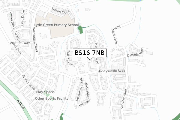 BS16 7NB map - large scale - OS Open Zoomstack (Ordnance Survey)