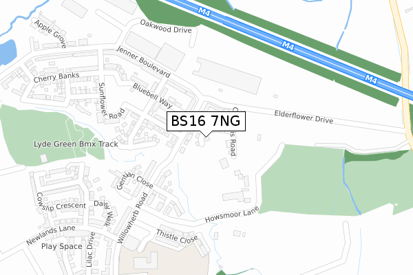 BS16 7NG map - large scale - OS Open Zoomstack (Ordnance Survey)