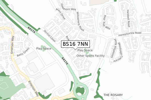 BS16 7NN map - large scale - OS Open Zoomstack (Ordnance Survey)