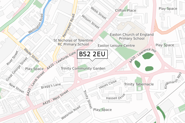 BS2 2EU map - large scale - OS Open Zoomstack (Ordnance Survey)