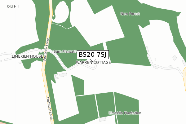 BS20 7SJ map - large scale - OS Open Zoomstack (Ordnance Survey)