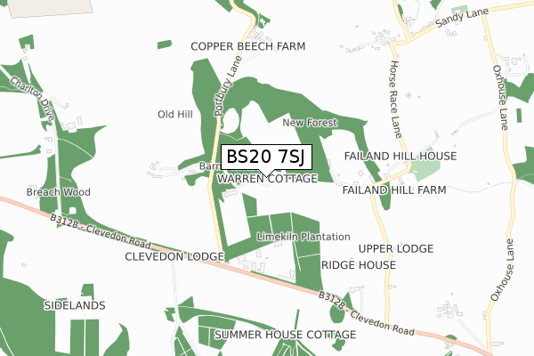 BS20 7SJ map - small scale - OS Open Zoomstack (Ordnance Survey)