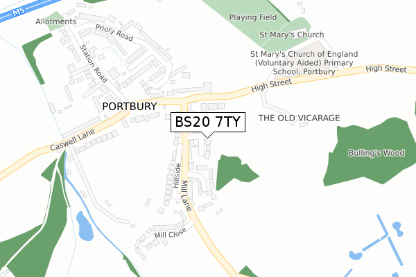 BS20 7TY map - large scale - OS Open Zoomstack (Ordnance Survey)