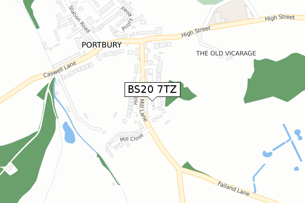 BS20 7TZ map - large scale - OS Open Zoomstack (Ordnance Survey)