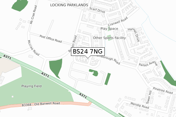 BS24 7NG map - large scale - OS Open Zoomstack (Ordnance Survey)